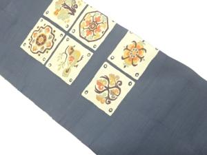 花鳥模様織り出し　名古屋帯